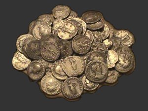 R&ouml;mische Silberm&uuml;nzen aus einem Hortfund