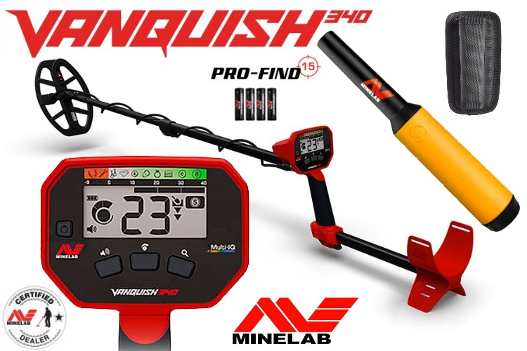 Metalldetektor Minelab Vanquish 340 Set mit Pro-Find 15 Pinpointer (Rabattpreis)