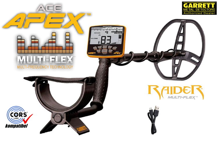 Garrett ACE APEX Metalldetektor mit Raider Spule