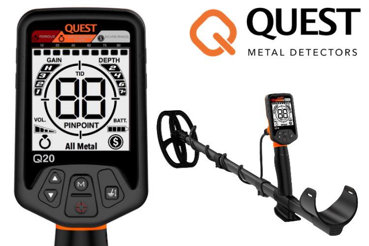 Quest Q20 Metalldetektor mit Fundtasche gratis